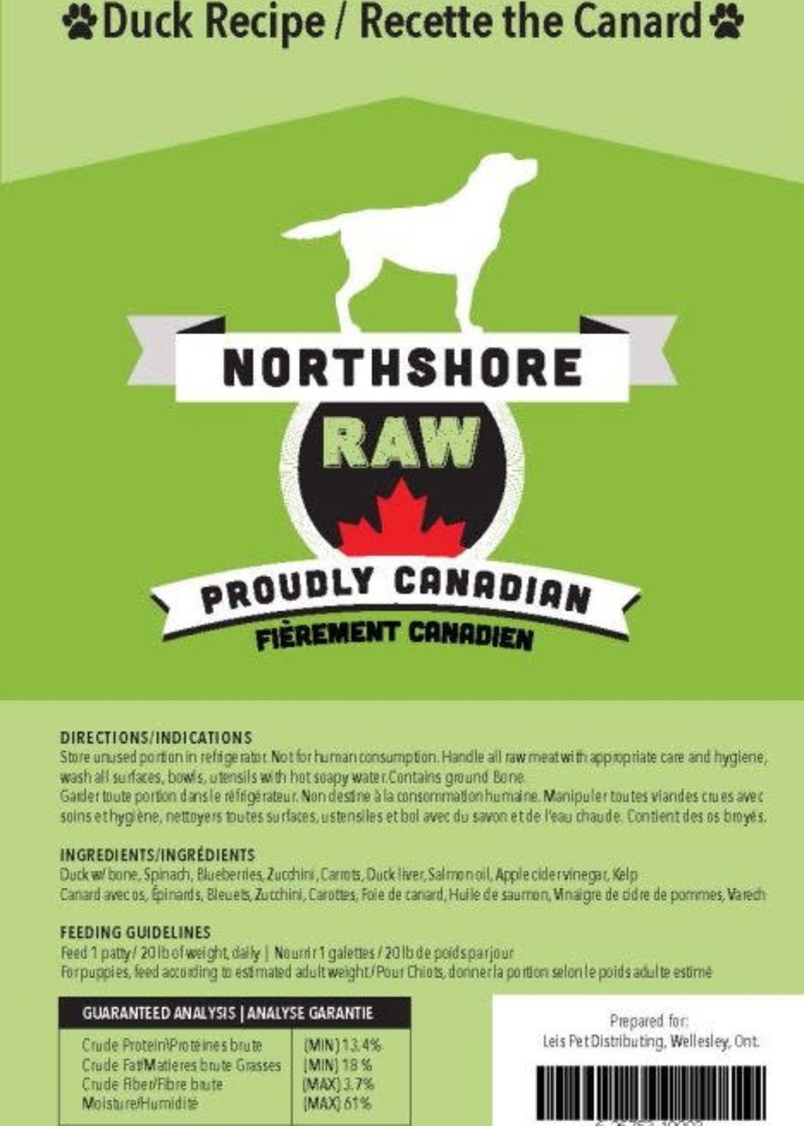 Northshore Raw Duck Recipe 8lb