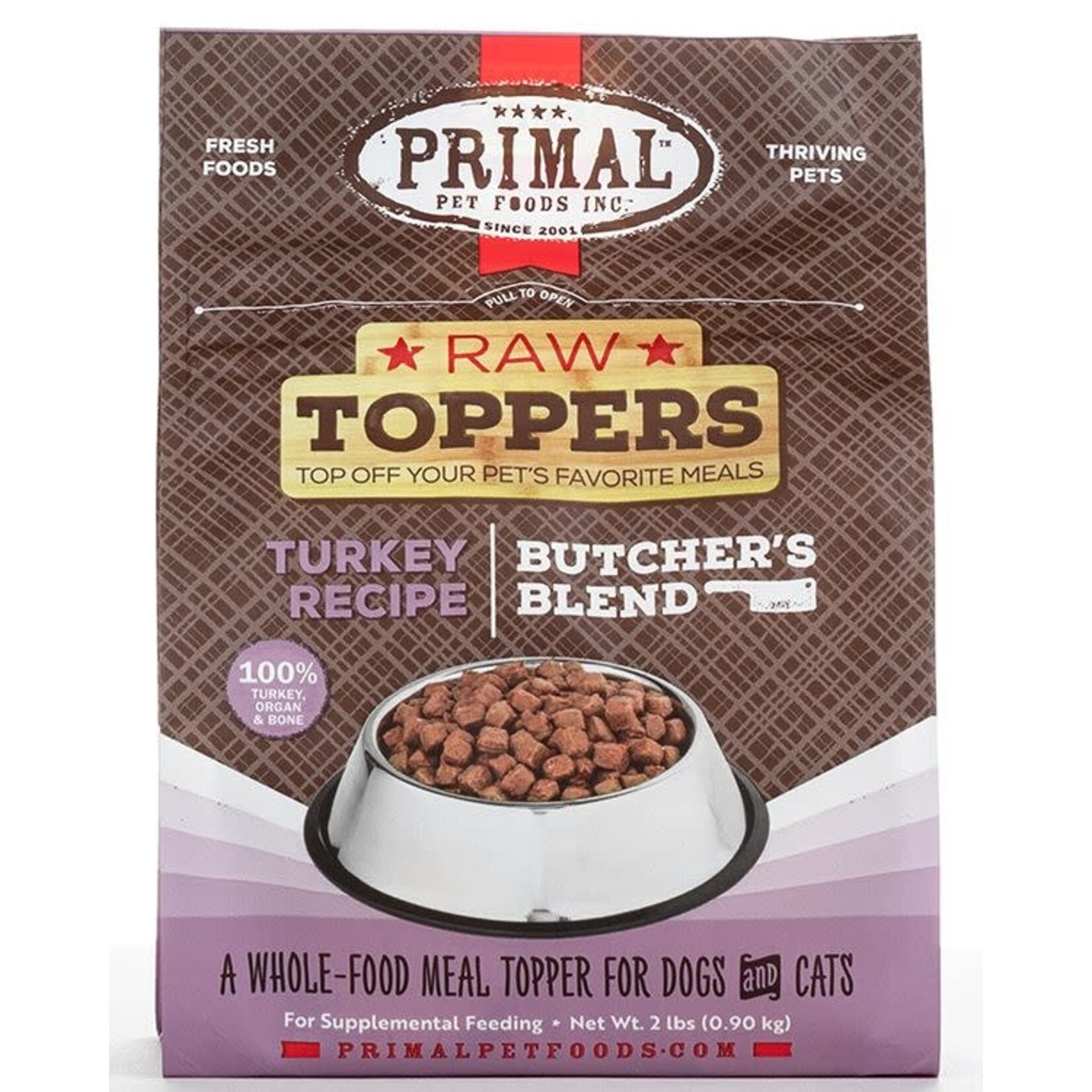 Primal Pet Foods Inc Primal Raw Toppers Turkey 2lbs