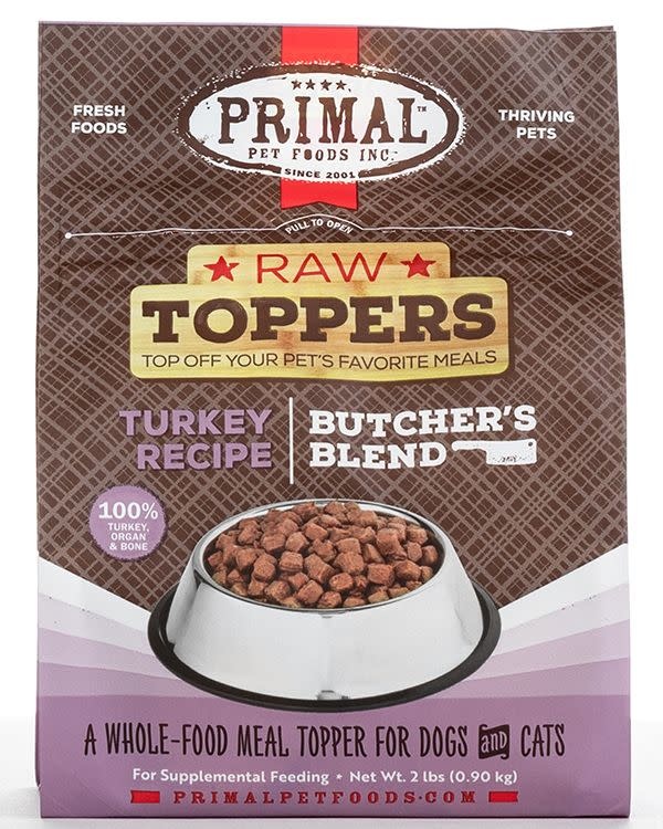 Primal Raw Toppers Turkey 2lbs Heritage Pet and Garden