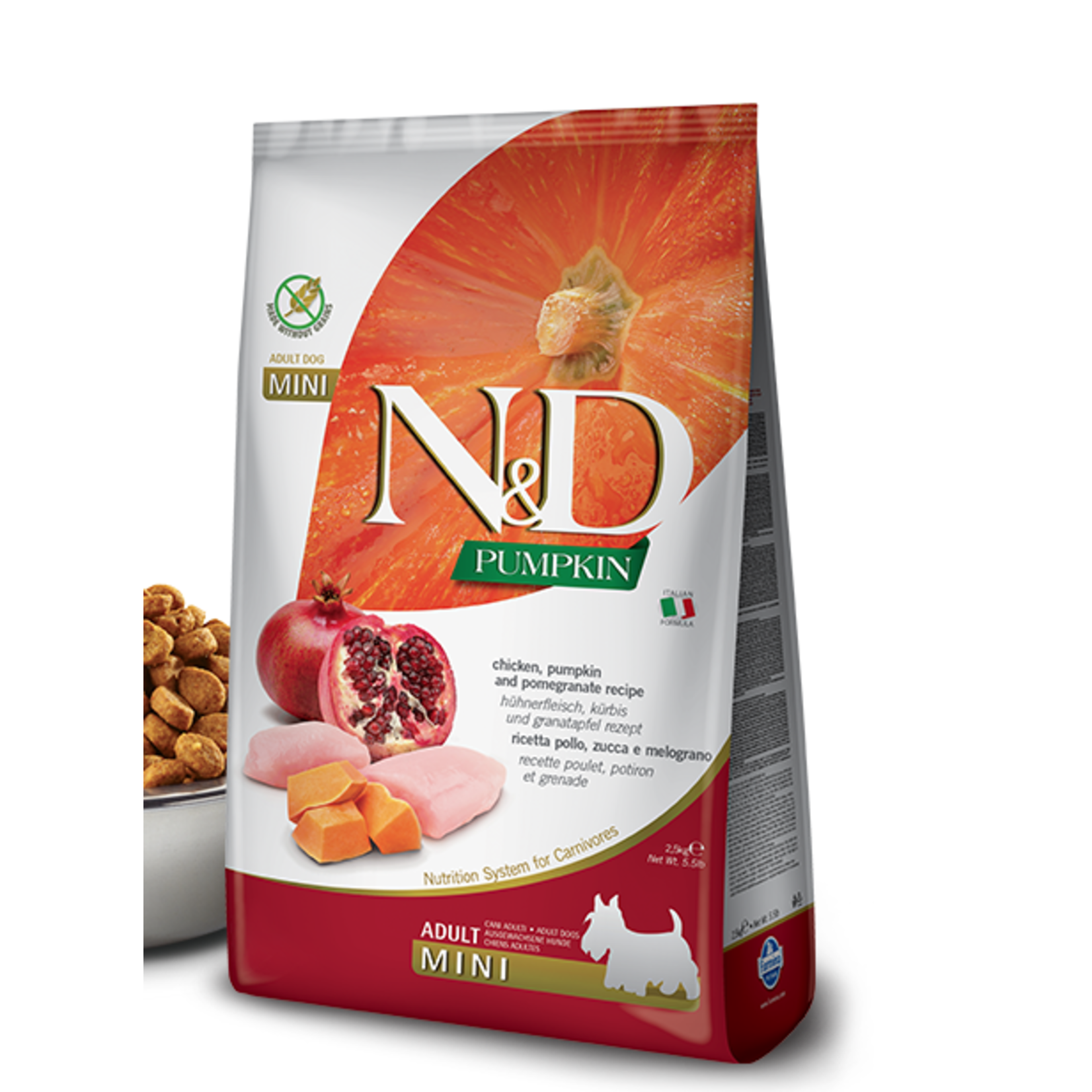 Farmina N&D Dog Chicken & Pomegranate w/Pumpkin Adult Mini 5.5LB