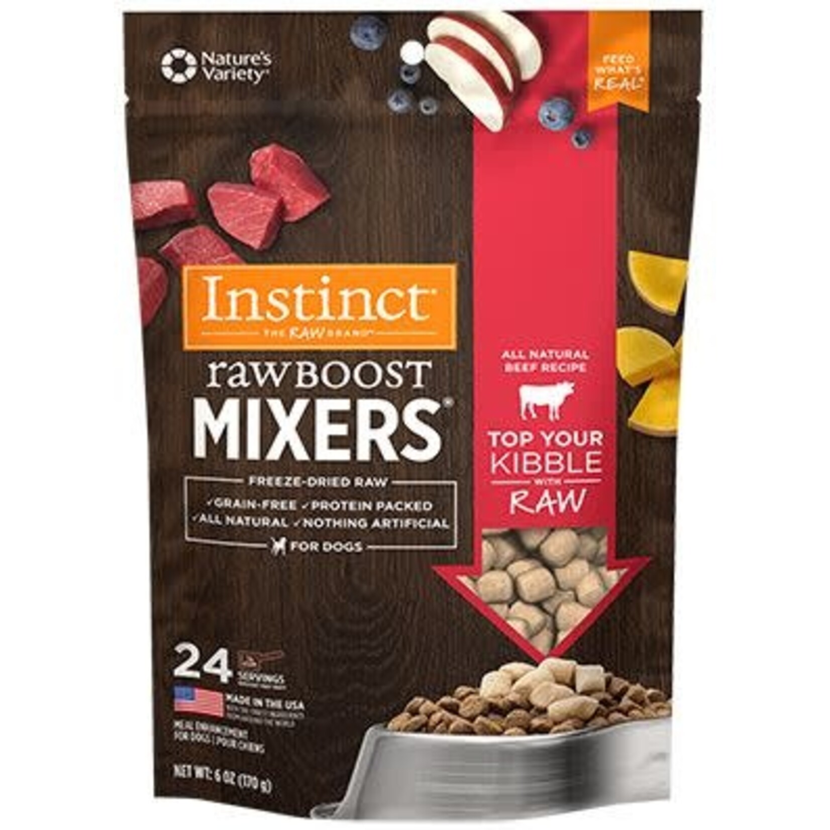 Nature's Variety Instinct Raw Freeze Dried Mixers for Dogs Beef 6oz