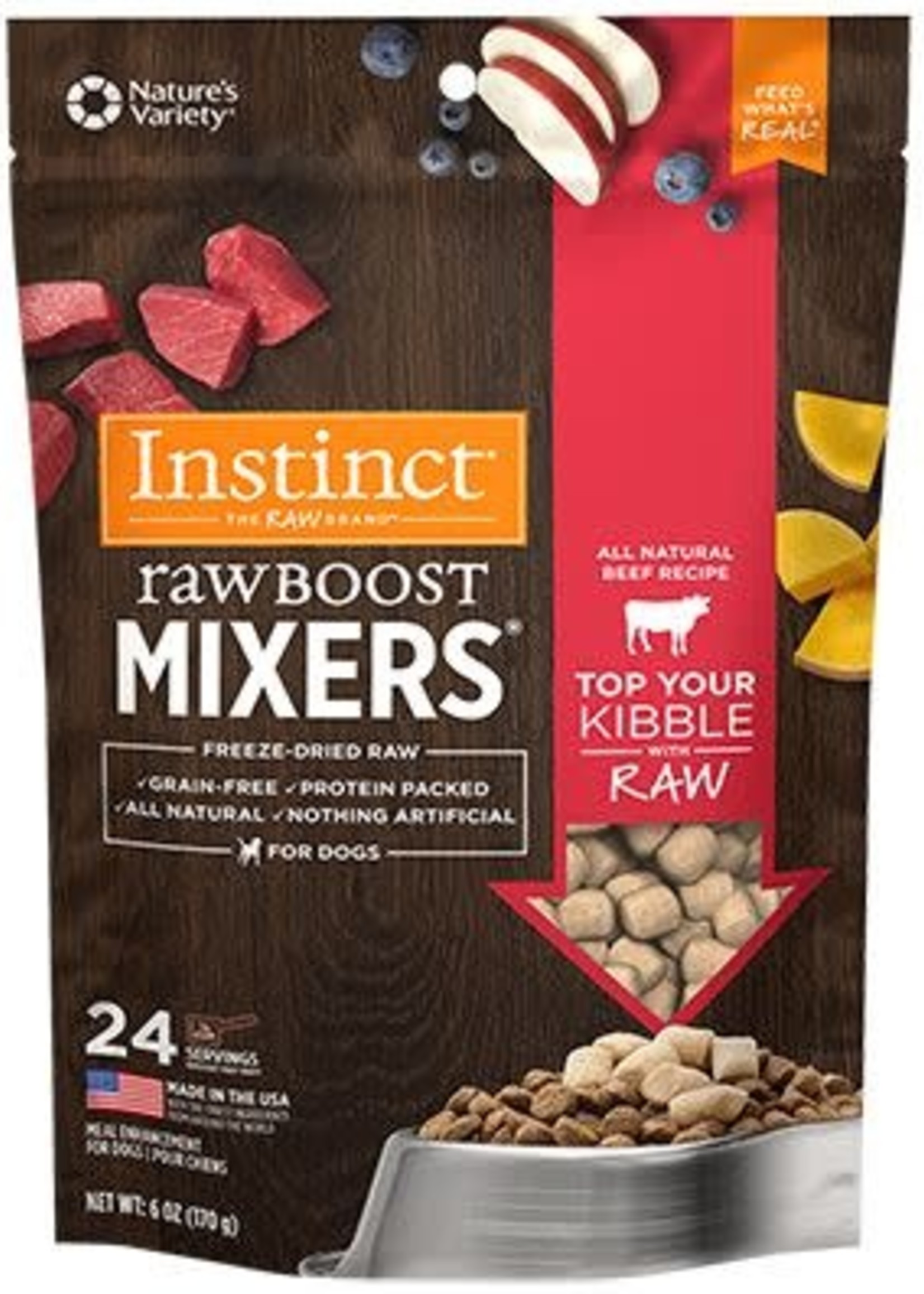 Nature's Variety Instinct Raw Freeze Dried Mixers for Dogs Beef 6oz