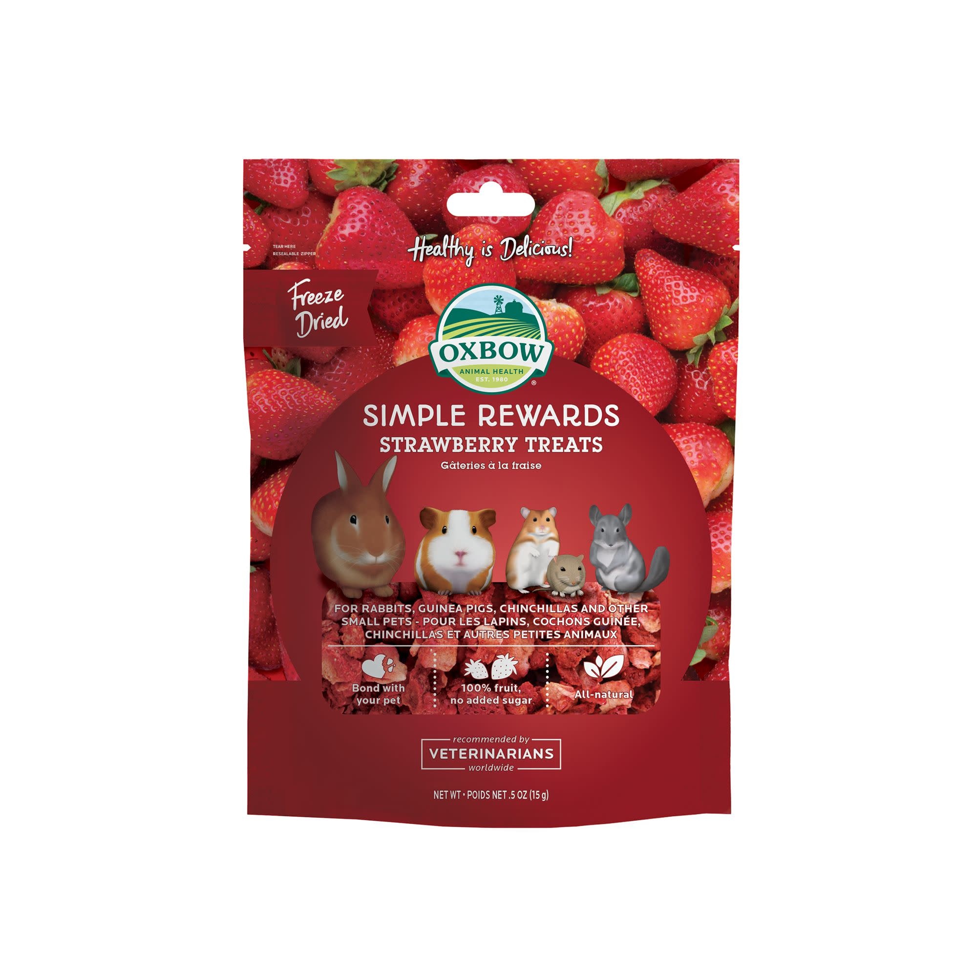 Oxbow Animal Health Simple Rewards Strawberry Treat .50oz Heritage