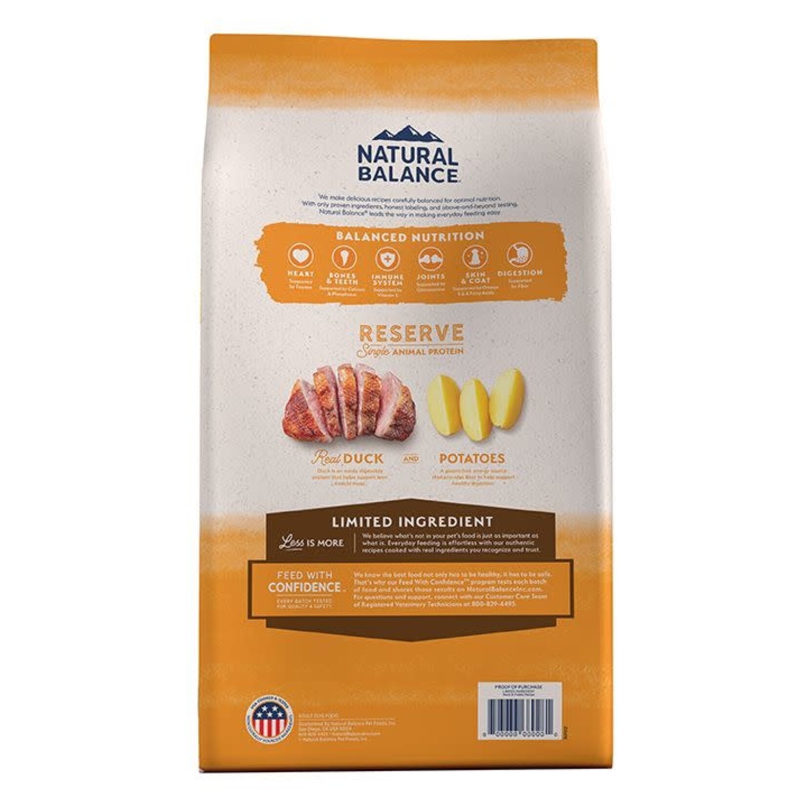 Natural Balance Dog LID GF Potato & Duck 24lb