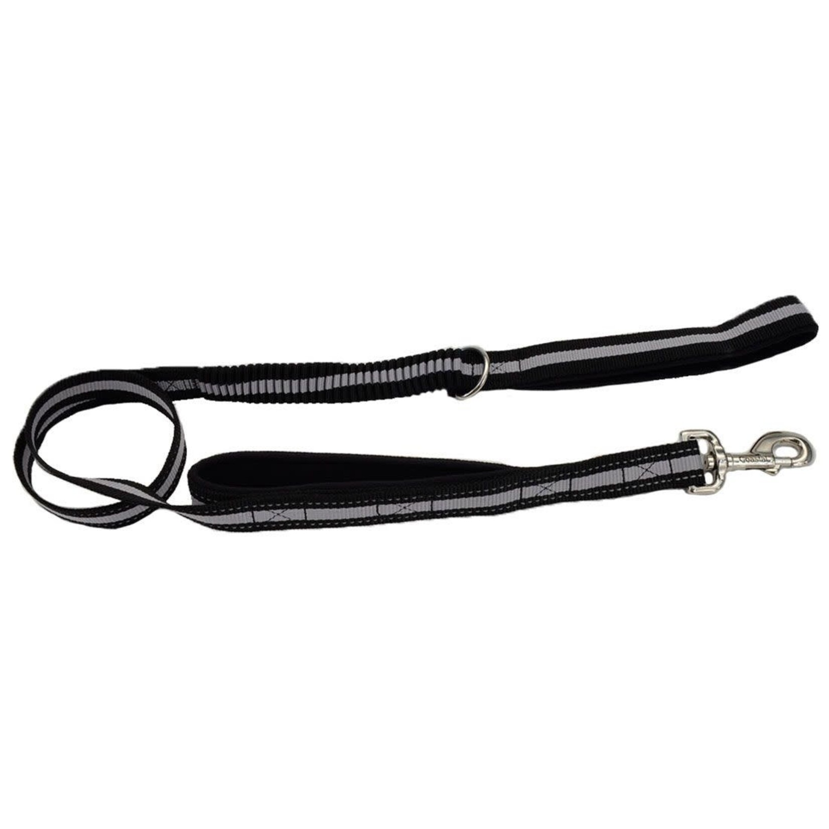 Coastal® Coastal Double Handle Bungee Leash Black Grey 1inx4ft