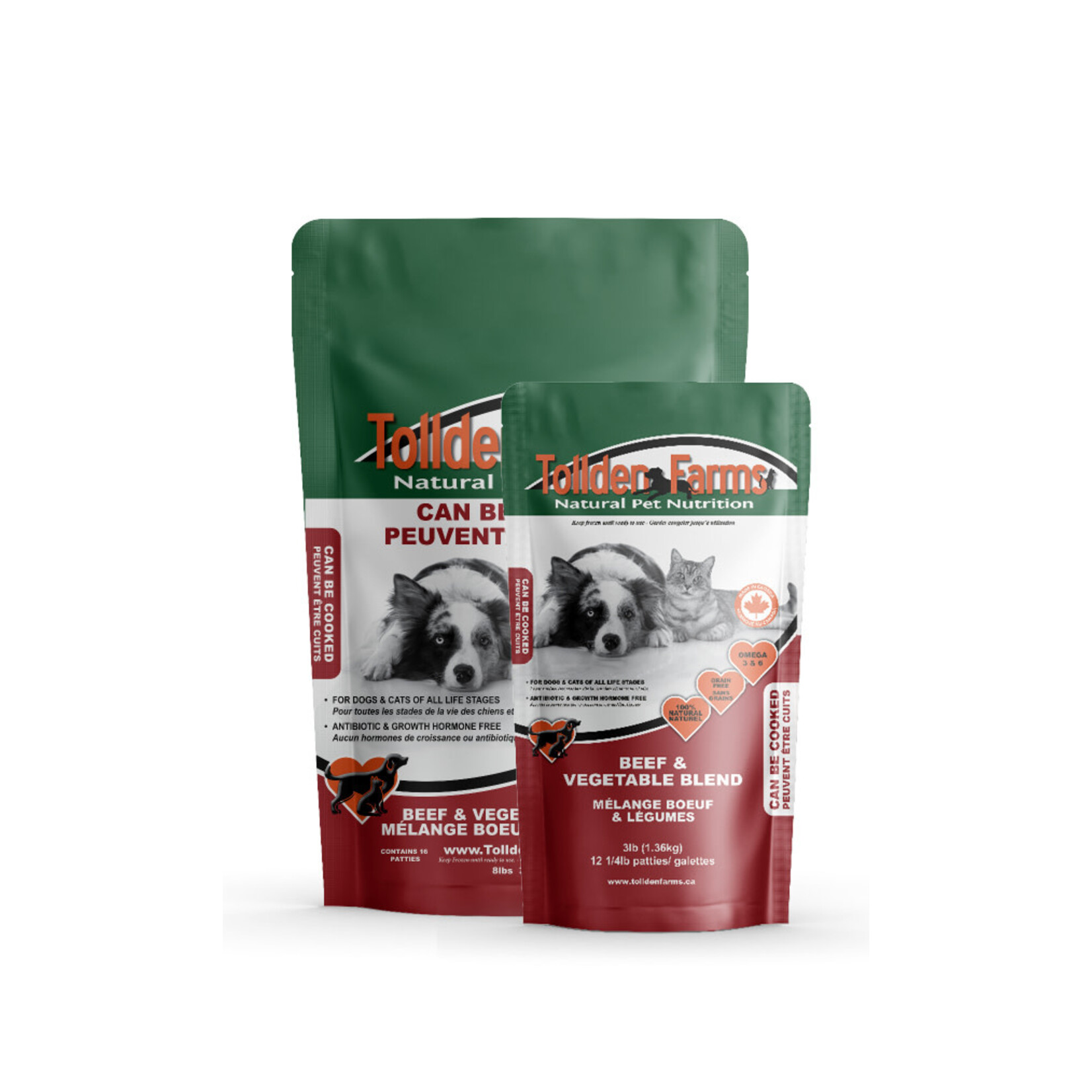 Tollden Farms Beef & Vegetable 3lb (Can Be Cooked)