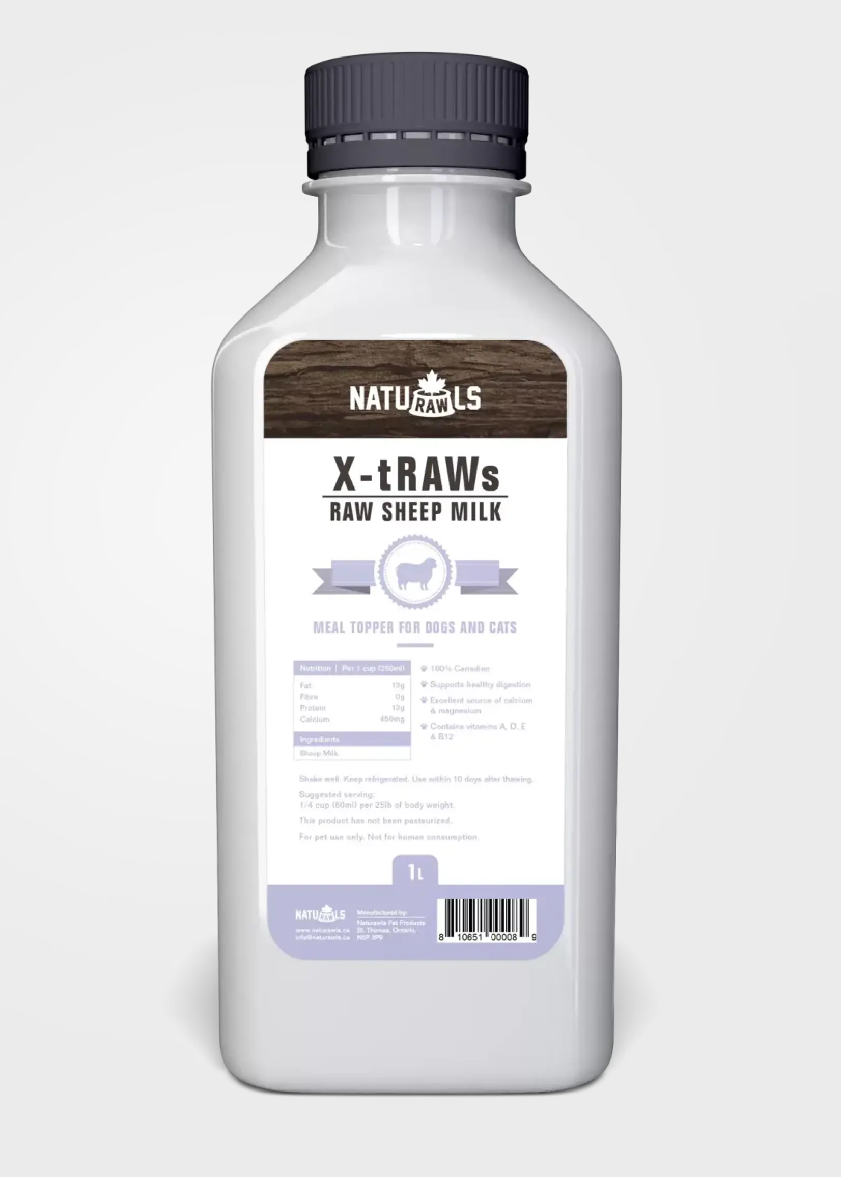 NatuRAWls X-tRAWs Raw Sheep Milk 1L