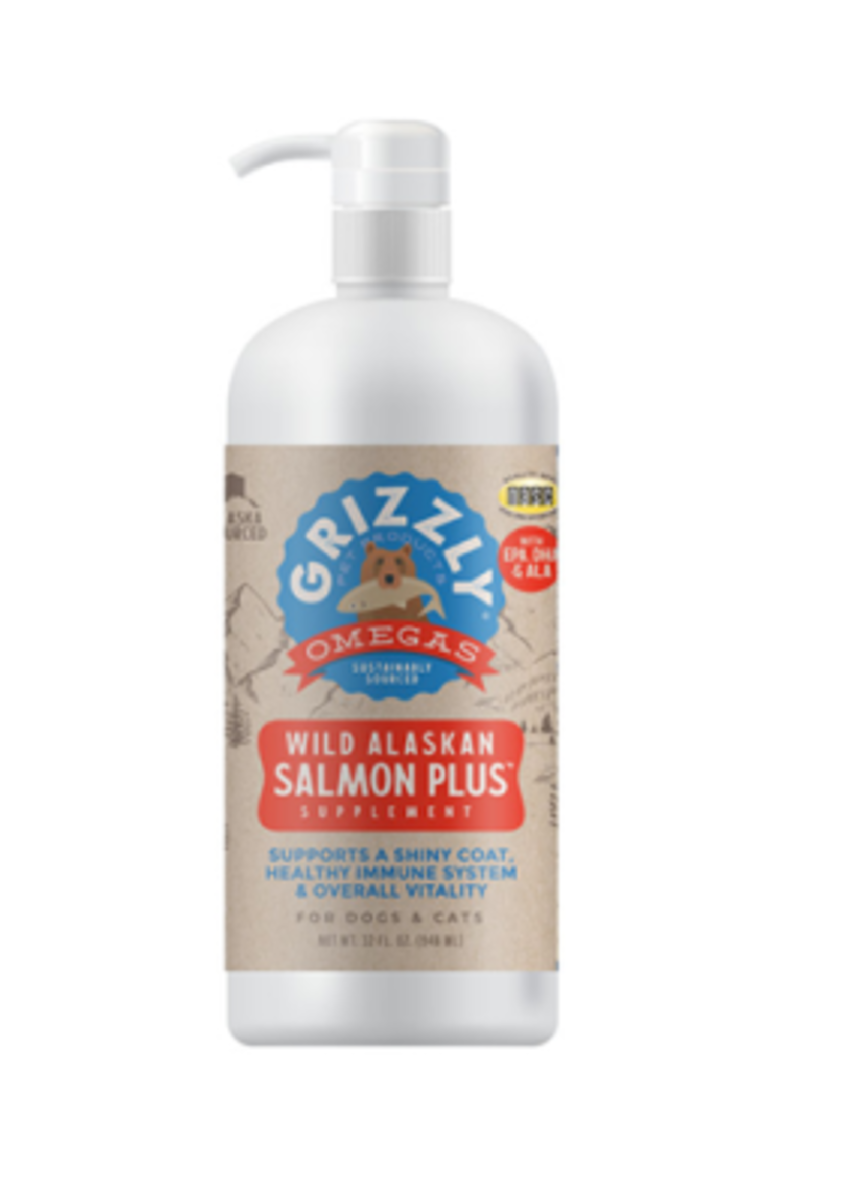 Grizzly Grizzly Pet Omega 3 Salmon  Plus 32oz