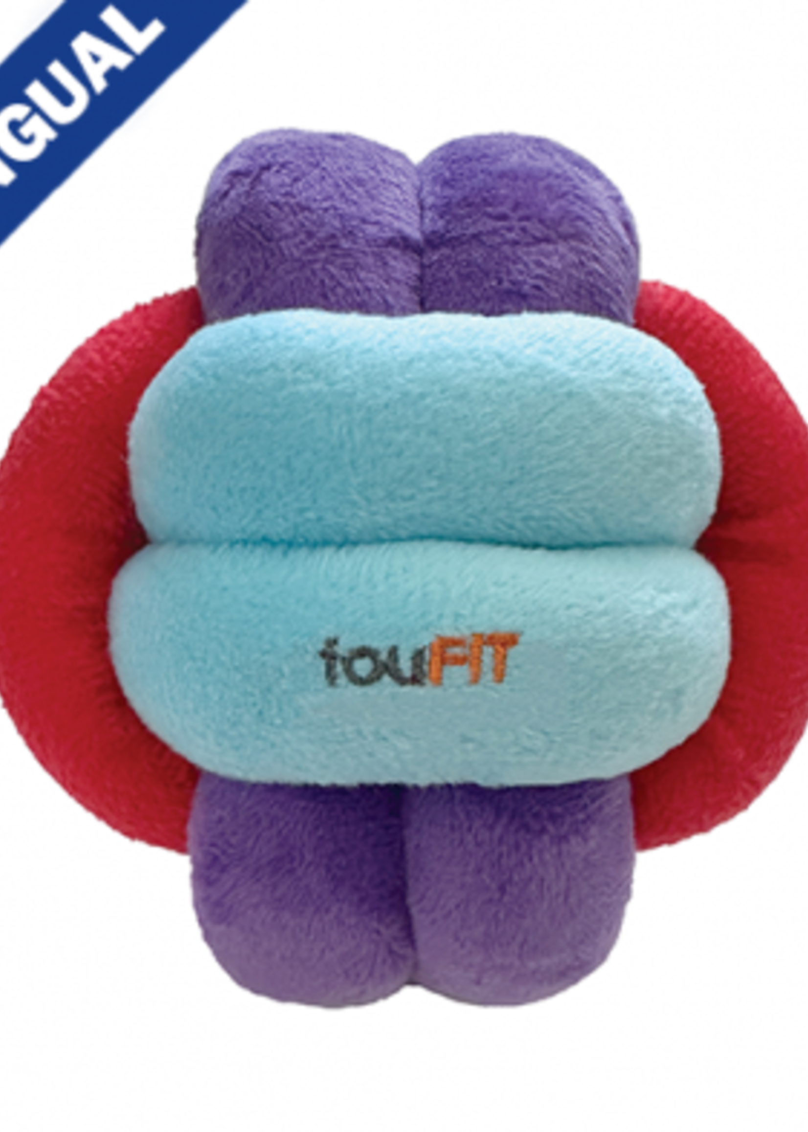 Fou Fou foufouBRANDS™ fouFIT™ Hide 'n Seek Knotted Snuffle Ball Blue, Red & Purple Large Dog Toy