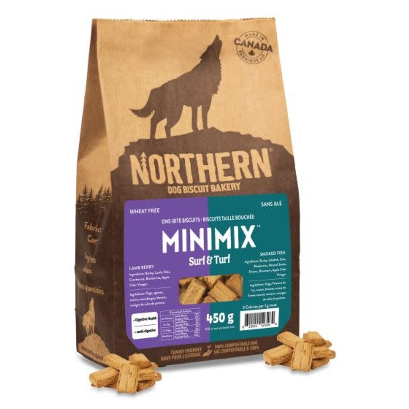 Northern Northern Pet Mini Mix Surf N Turf Wheat-Free Dog Biscuits Lamb Berry & Smoked Fish Dog 450g