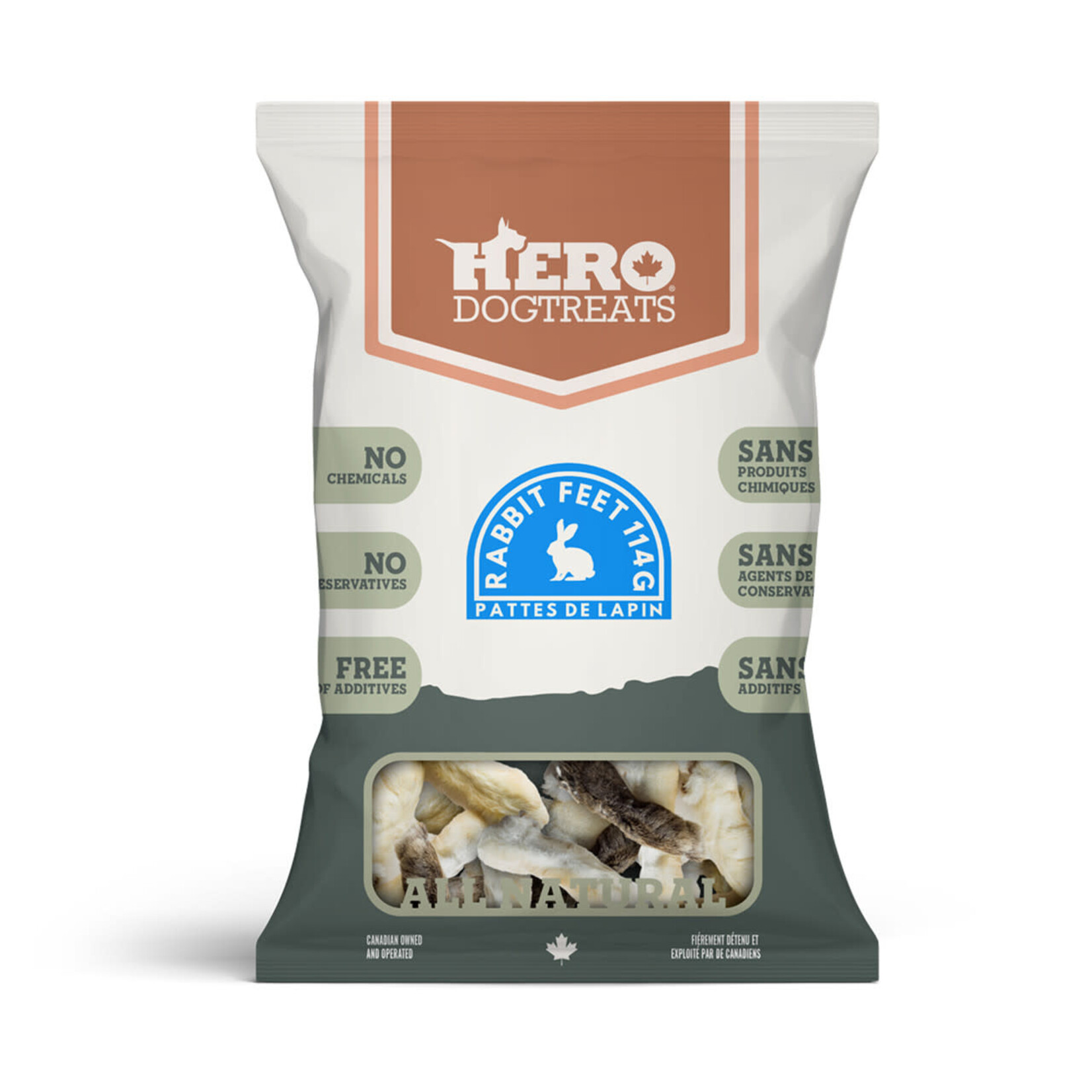 Hero Dehydrated Rabbit Feet 114g