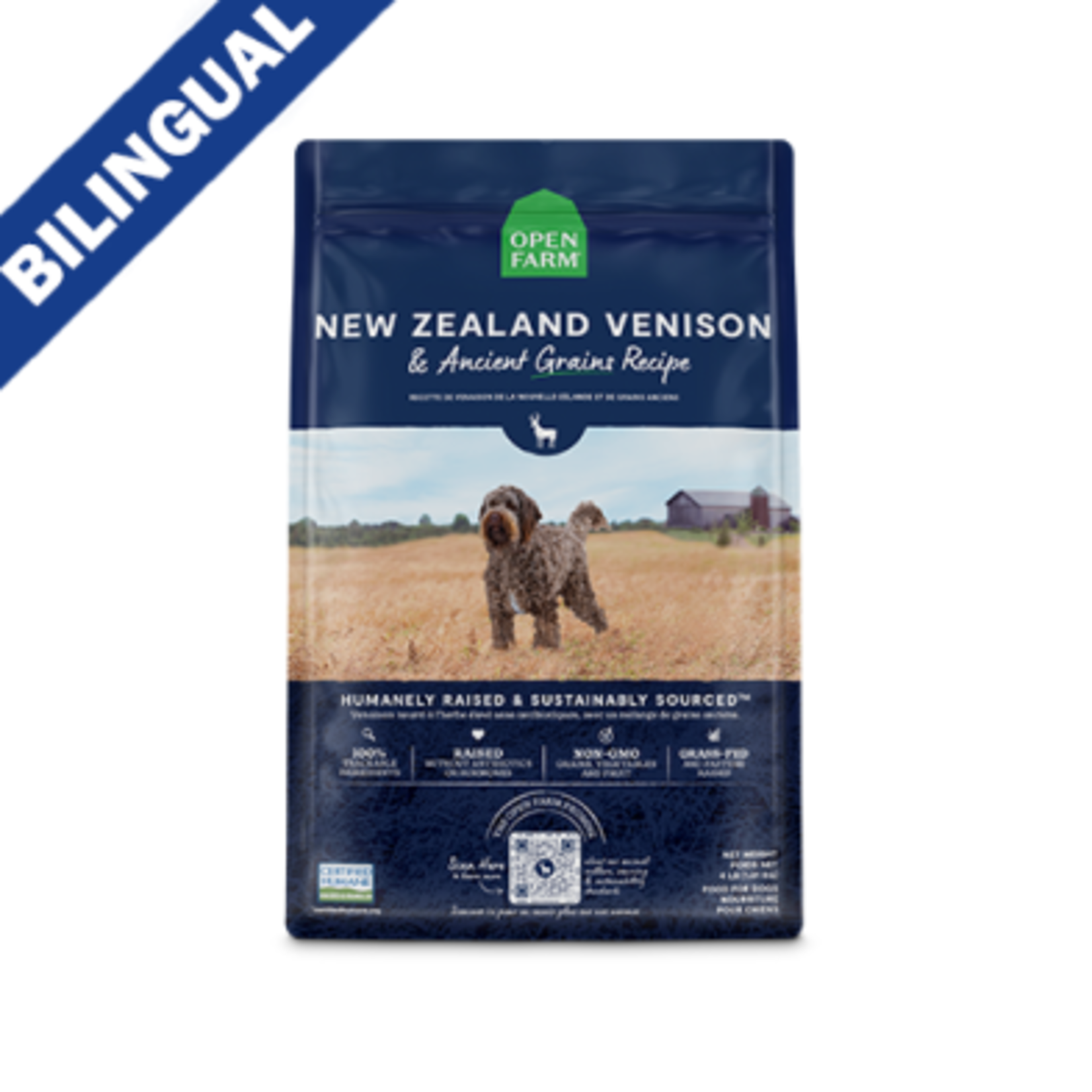 Open Farm Open Farm® New Zealand Venison & Ancient Grains Recipe Dry Dog Food 22lb