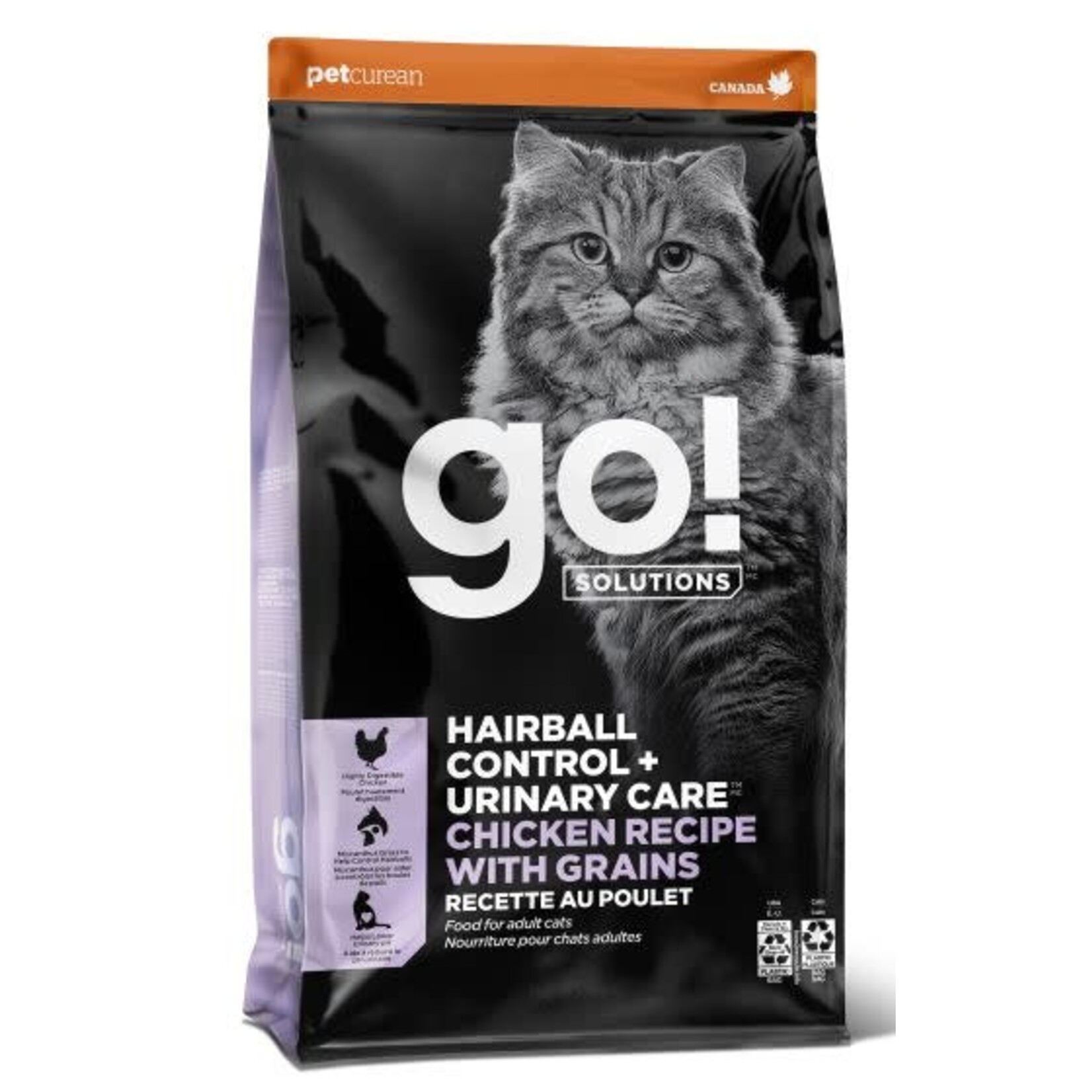 Go! Solutions Go Hairball Control + Urinary Care Chicken Recipe with Grains Cat 12lb