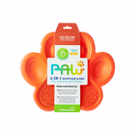 Pet Dream House PAW 2-in-1 Slow Feeder Dish & Lick Pad Orange
