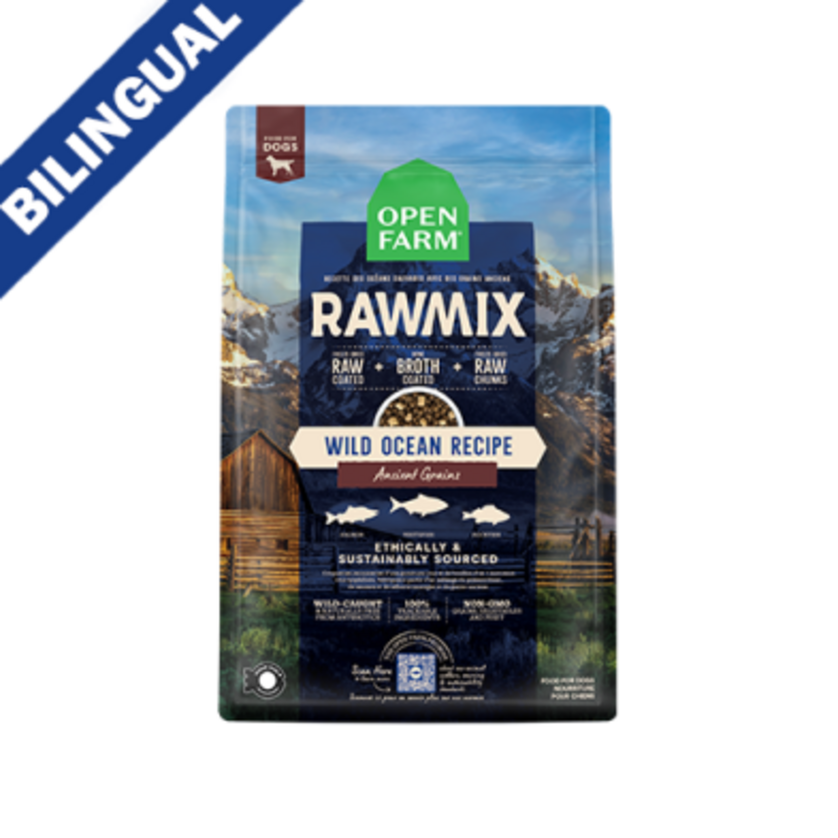Open Farm Open Farm Raw Mix Wild Ocean Recipe Ancient Grains Dog 20lb