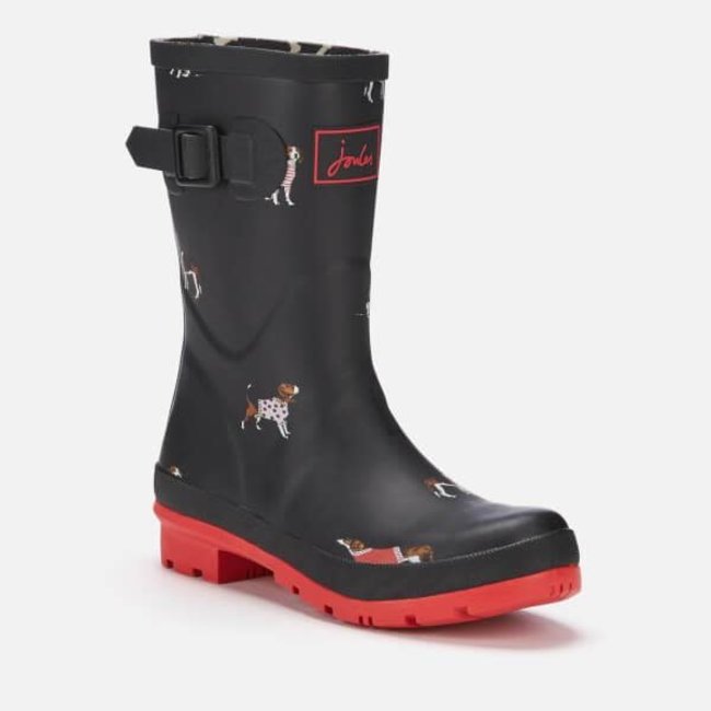 red and black rain boots