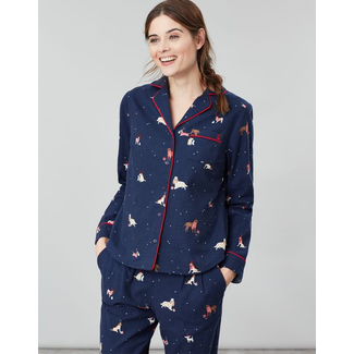 Joules Joules Women's Cait Long Sleeve Pajama Top - Xmas Dogs