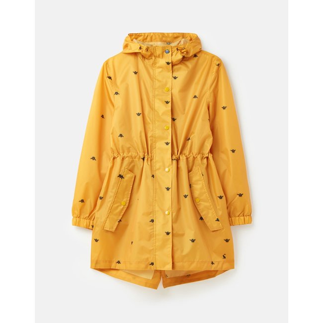 Black Bees 12 Joules Womens Golightly Short Waterproof Packaway Rain Jacket