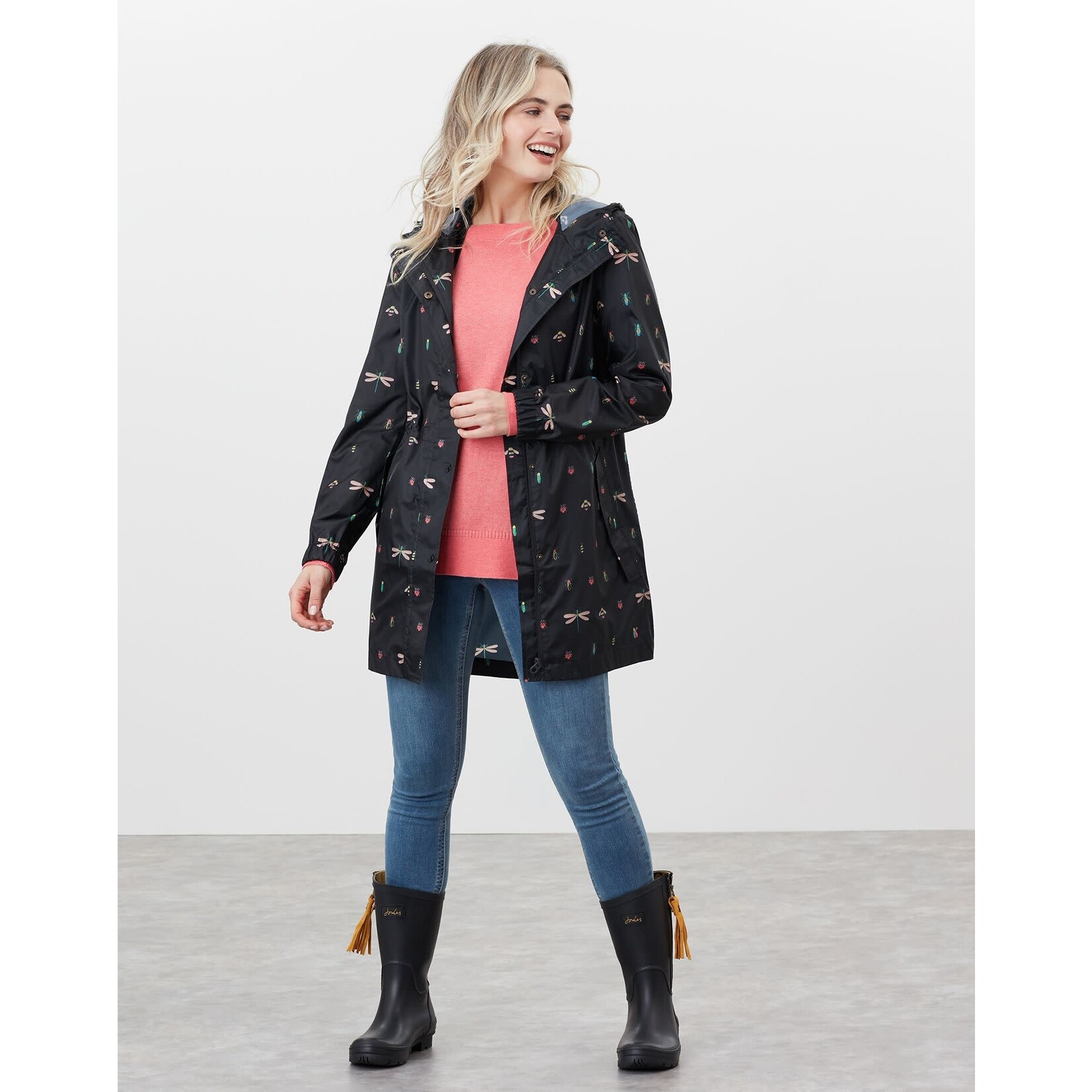 Joules Joules Women s Golightly Printed Waterproof Packaway Jacket