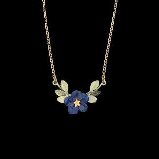 Michael Michaud Design Michael Michaud Blue Violet  Necklace - Single Flower Pendant 16" Adjustable