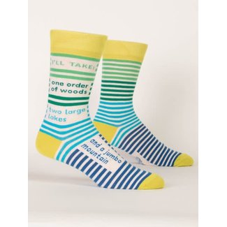 Blue Q Blue Q Men's Crew Socks - I'll Take One Order Of Woods, Two Large Lakes, And A Jumbo Mountain