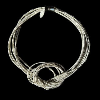 Sea Lily Sea Lily Silver Texture Wire with Large Knot Necklace