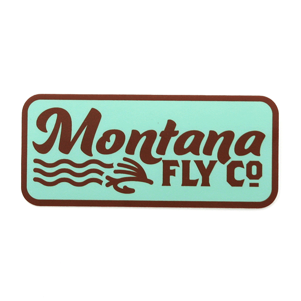 Montana Fly Company MFC Retro Fly Logo Seafoam Sticker 4 x 2
