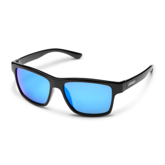 SunCloud Suncloud A-Team Matte Black with Polarized Blue Mirror Lenses