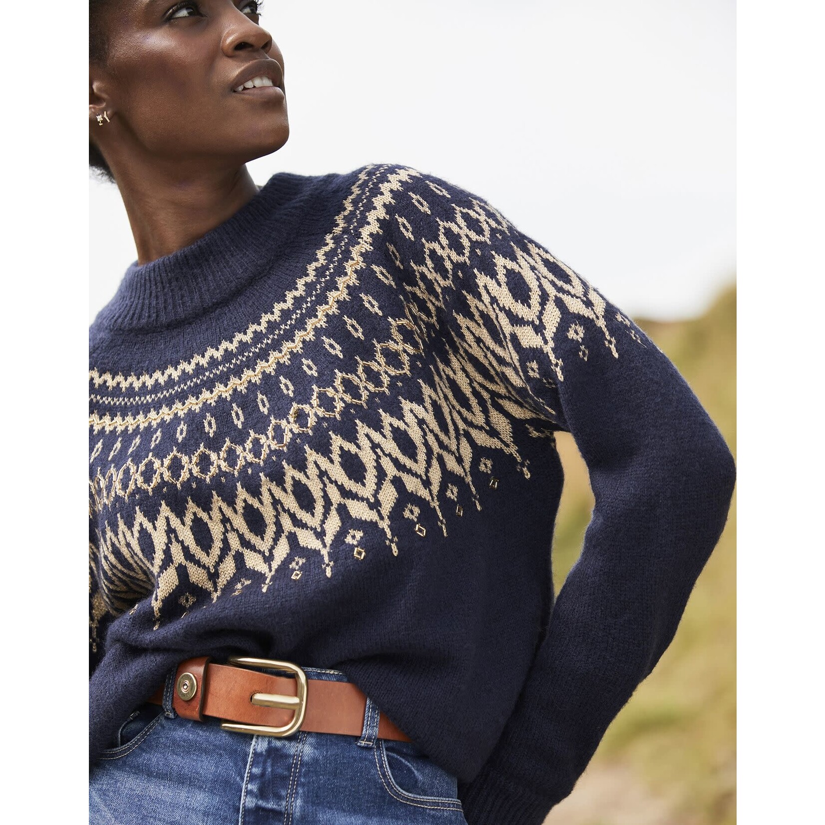Joules Women s Elvie Embellished Fair Isle Sweater The Painted Trout