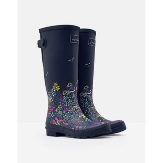 Joules Joules Women’s Tall Printed Rain Boots With Adjustable Back Gusset