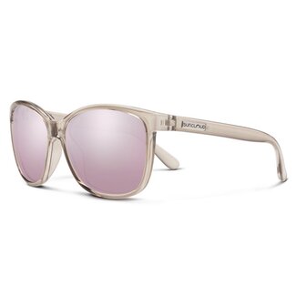 SunCloud Suncloud Sashay Transparent Taupe with Polarized Pink Gold Mirror Lenses