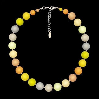 Adi-Modeschmuck Necklace Medium with Grey Accedt Beads Mustard PMA
