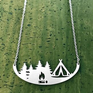 Close 2 UR Heart Close 2 UR Heart Tent Camping Stainless Steel Necklace