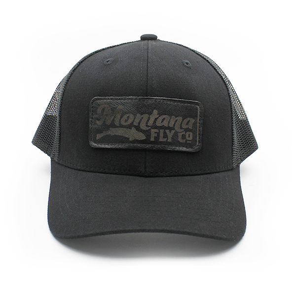 Montana Fly Company MFC Trucker Hat - Retro Fish Logo Black - The