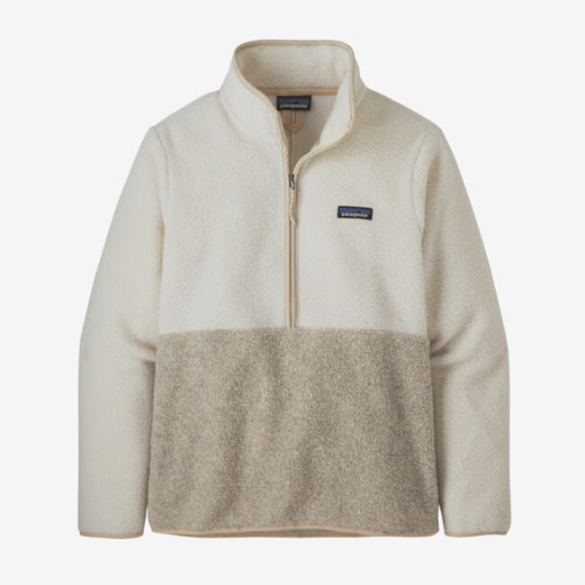 Cream Fleece Half Zip Panel Sweatshirt