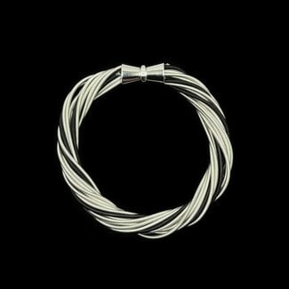 Piano Wire Bracelets, Sleeved Silver