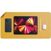 Dual-Sided Eco-Leather Deskmate - Yellow & Orange