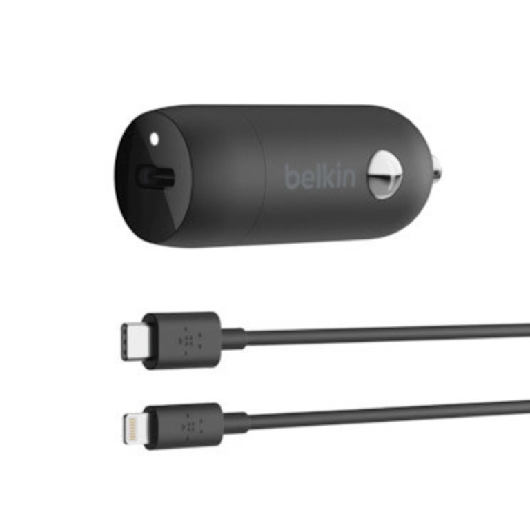 Belkin 20W USB-C PD Car Charger + USB-C to Lightning Cable