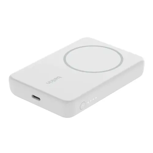 Belkin BoostCharge Magnetic Wireless Power Bank 5K + Stand White