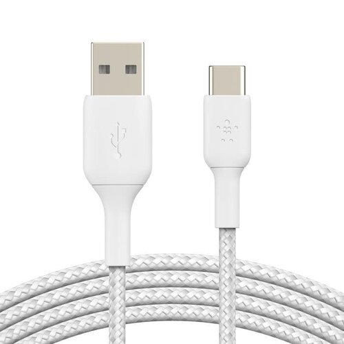 Belkin Braided USB-C to USB-A Cable (2m / 6.6ft, White) Belkin Braided USB-C to USB-A Cable (2m / 6.6ft, White)
