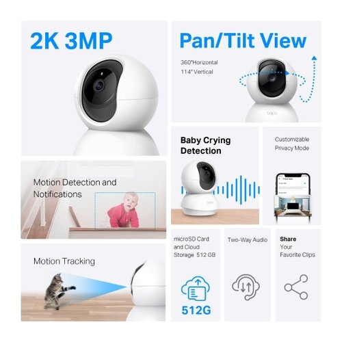 TP-Link C210 Pan/Tilt Home Security Wi-Fi Camera