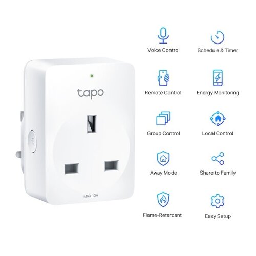TP-Link Tapo P110 Mini Smart Wi-Fi Socket, Energy Monitoring (Single)