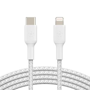 Belkin BoostCharge Braided USB-C to Lightning Cable (1m / 3.3ft, White)