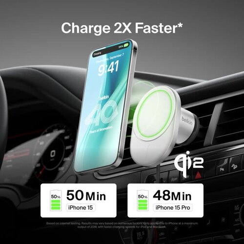 Belkin BoostCharge Pro Magnetic Wireless Car Charger with Qi2 15W