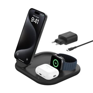 Belkin BoostCharge 3-in-1 Magnetic Foldable Wireless Charger with Qi2 15W