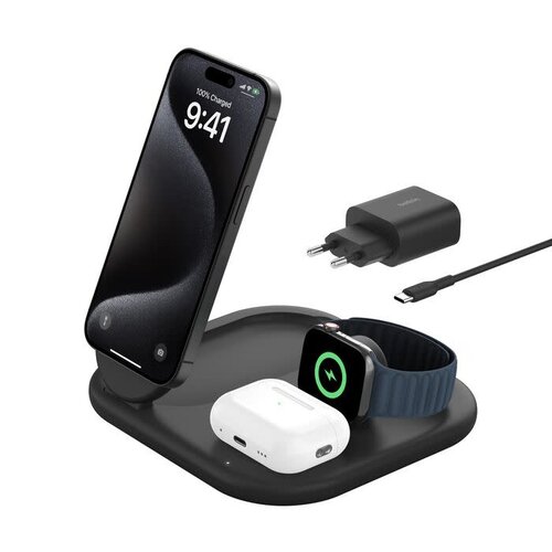 Belkin BoostCharge 3-in-1 Magnetic Foldable Wireless Charger with Qi2 15W Belkin BoostCharge 3-in-1 Magnetic Foldable Wireless Charger with Qi2 15W
