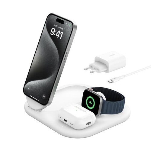 Belkin BoostCharge 3-in-1 Magnetic Foldable Wireless Charger with Qi2 15W