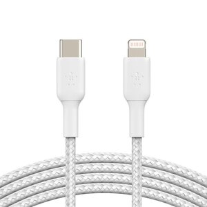Belkin BoostCharge Pro Braided USB-C to Lightning Cable (2m / 6.6ft, White) Belkin BoostCharge Pro Braided USB-C to Lightning Cable (2m / 6.6ft, White)