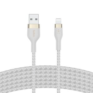 Belkin BoostCharge Pro Flex USB-A Cable with Lightning Connector 3M White Belkin BoostCharge Pro Flex USB-A Cable with Lightning Connector 3M White