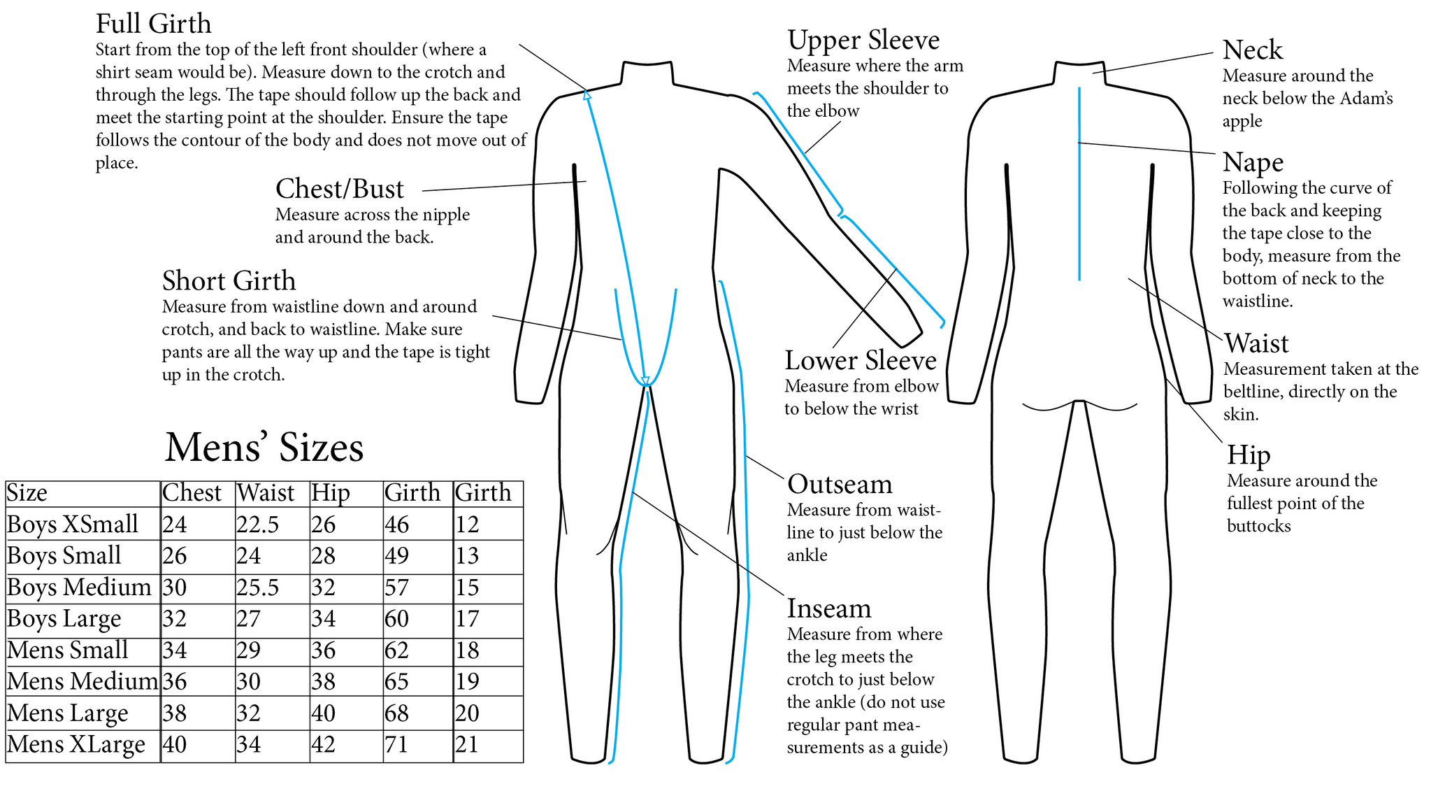 General Pants Size Chart